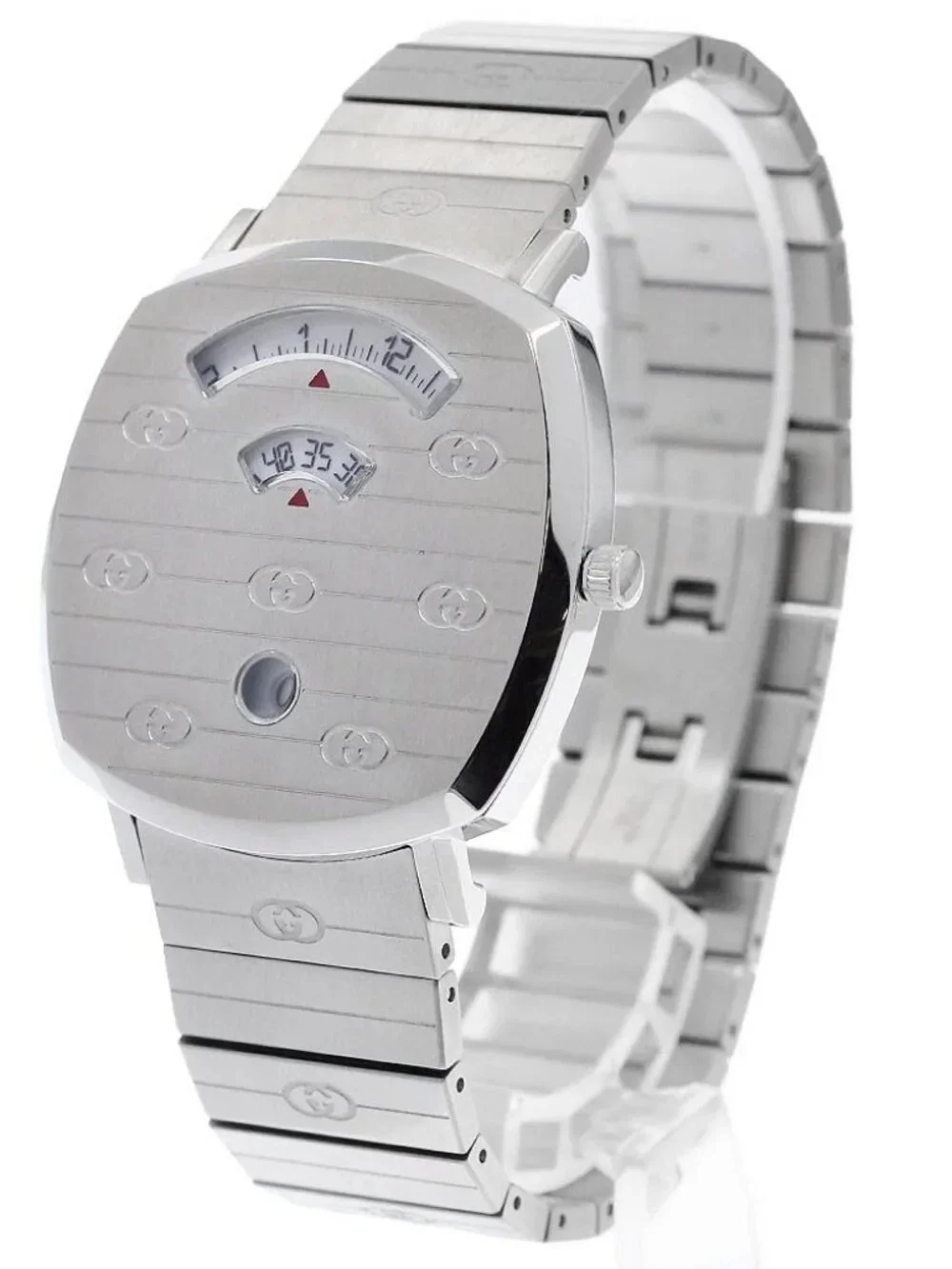 GUCCI Grip watch 157.3/YA157410 Date White Dial Quartz Men's Watch